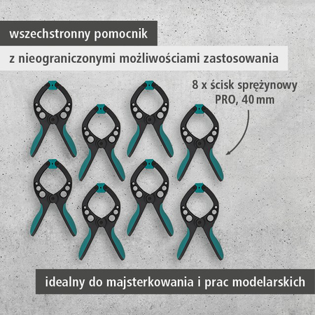 8 PRO Spring Clamps, 40 mm (pl)