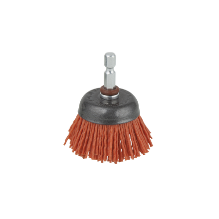 Nylon Wire Cup Brush, aggressive, Ø 50 mm, Hexagon Shank