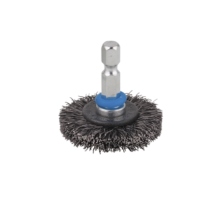 Steel Wire Wheel Brush, Ø 38 mm, Hexagon Shank