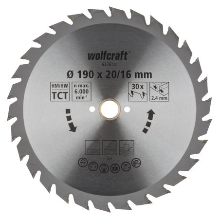 TC Circular Hand Saw Blade, green series, Ø 190 mm