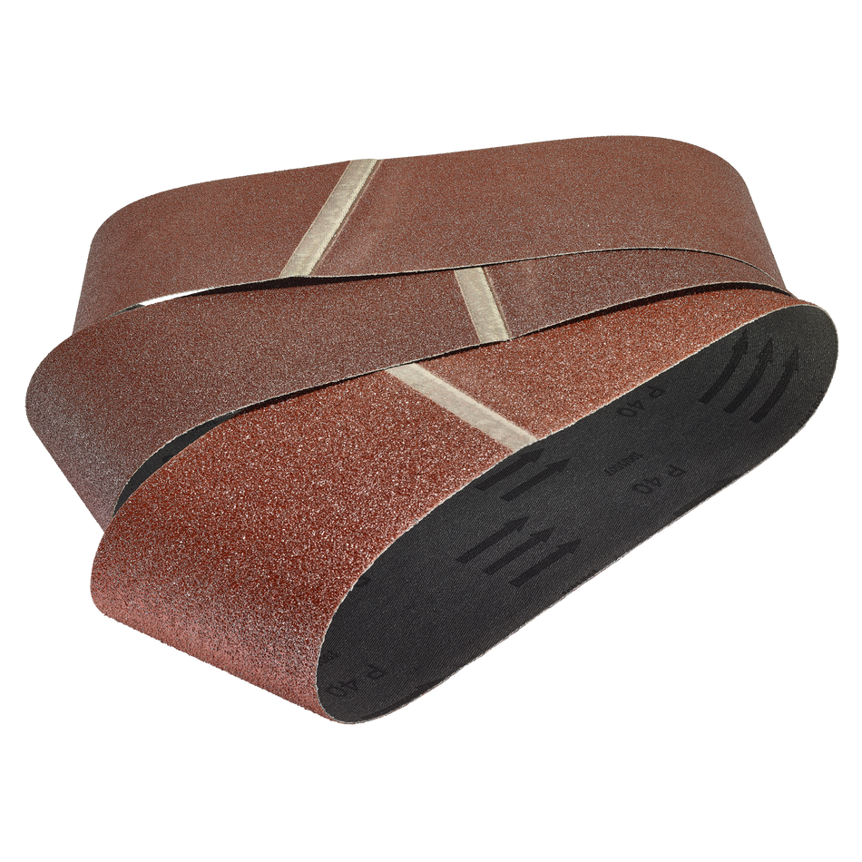 Fabric Sanding Belt Set, 76 x 457 mm, 5 Pcs.
