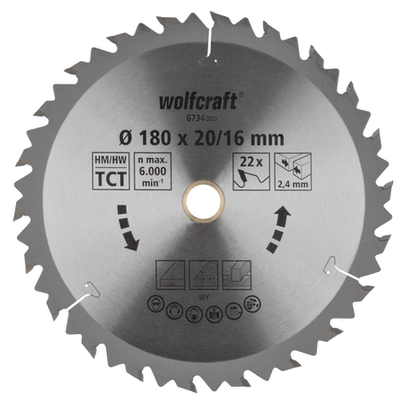 TC Circular Hand Saw Blade, brown series, Ø 180 mm