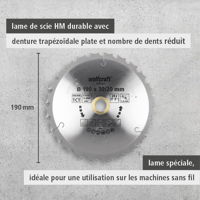 Circular Saw Blades for Cordless Circular Hand Saws, purple series (fast, medium-coarse cuts)