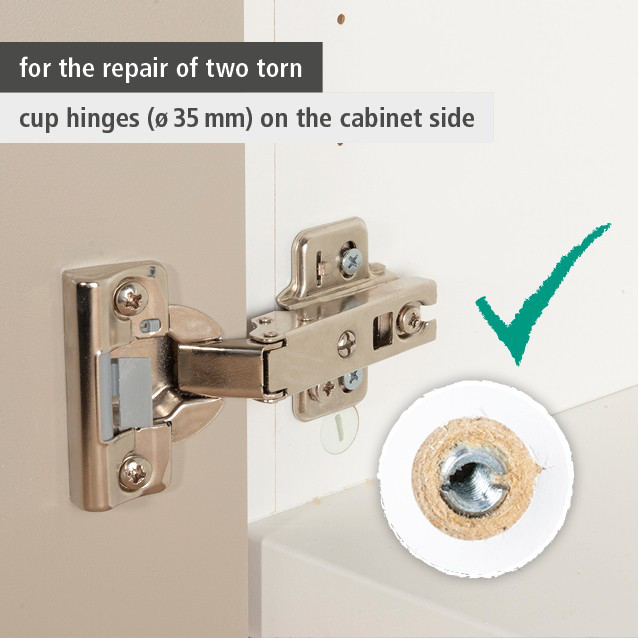 Repair Set for Cup Hinge – Cabinet Side, 11 Pcs. (en)