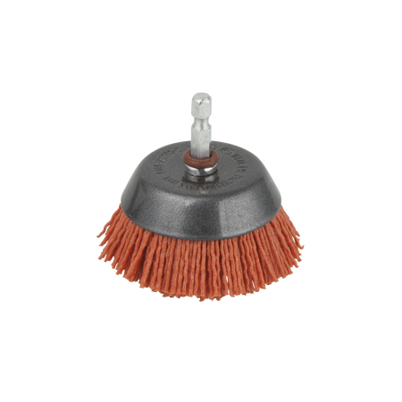 Nylon Wire Cup Brush, aggressive, Ø 65 mm, Hexagon Shank