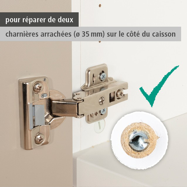 Repair Set for Cup Hinge – Cabinet Side, 11 Pcs. (fr)