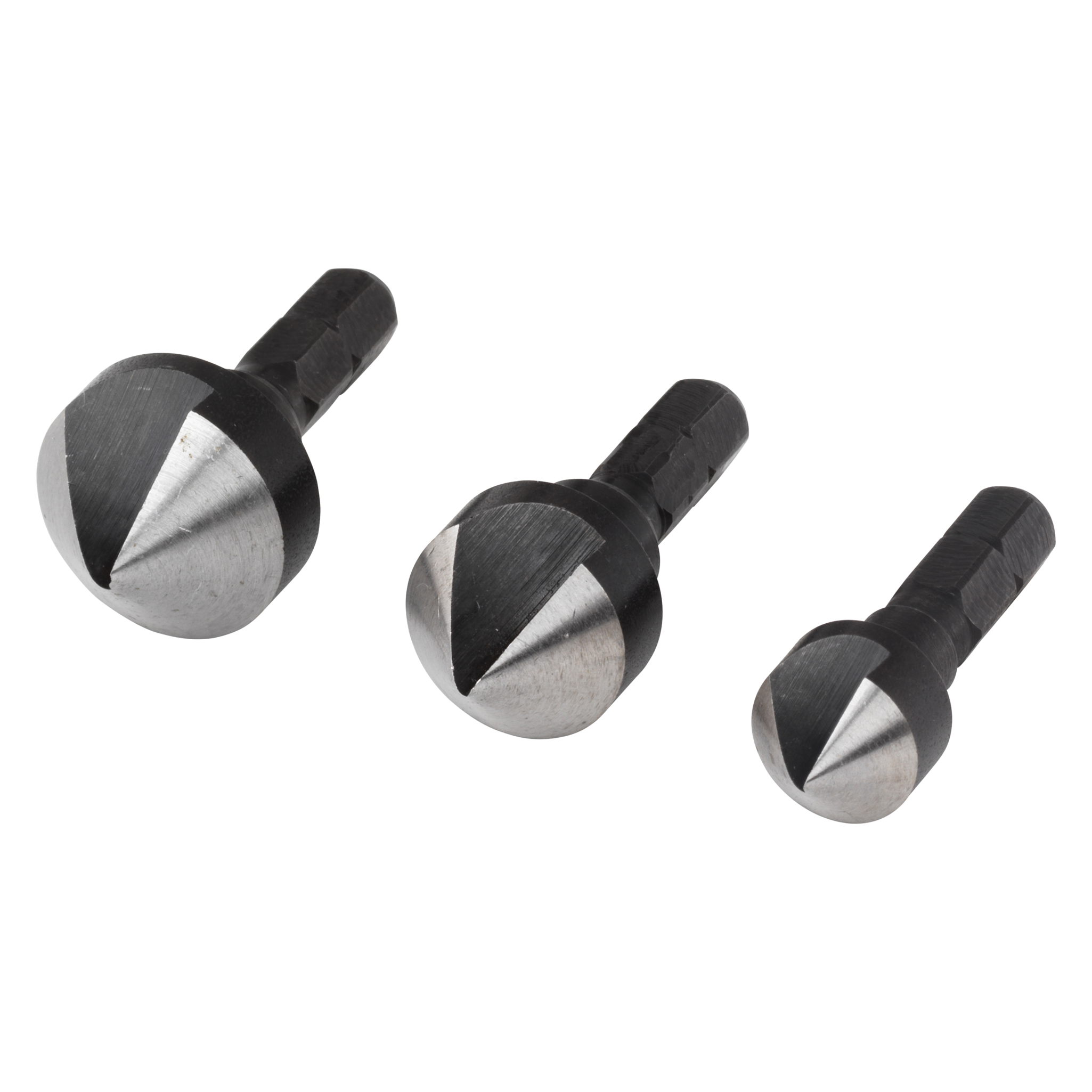 Tool Steel Countersink Set 3 Pcs., Hexagon Shank