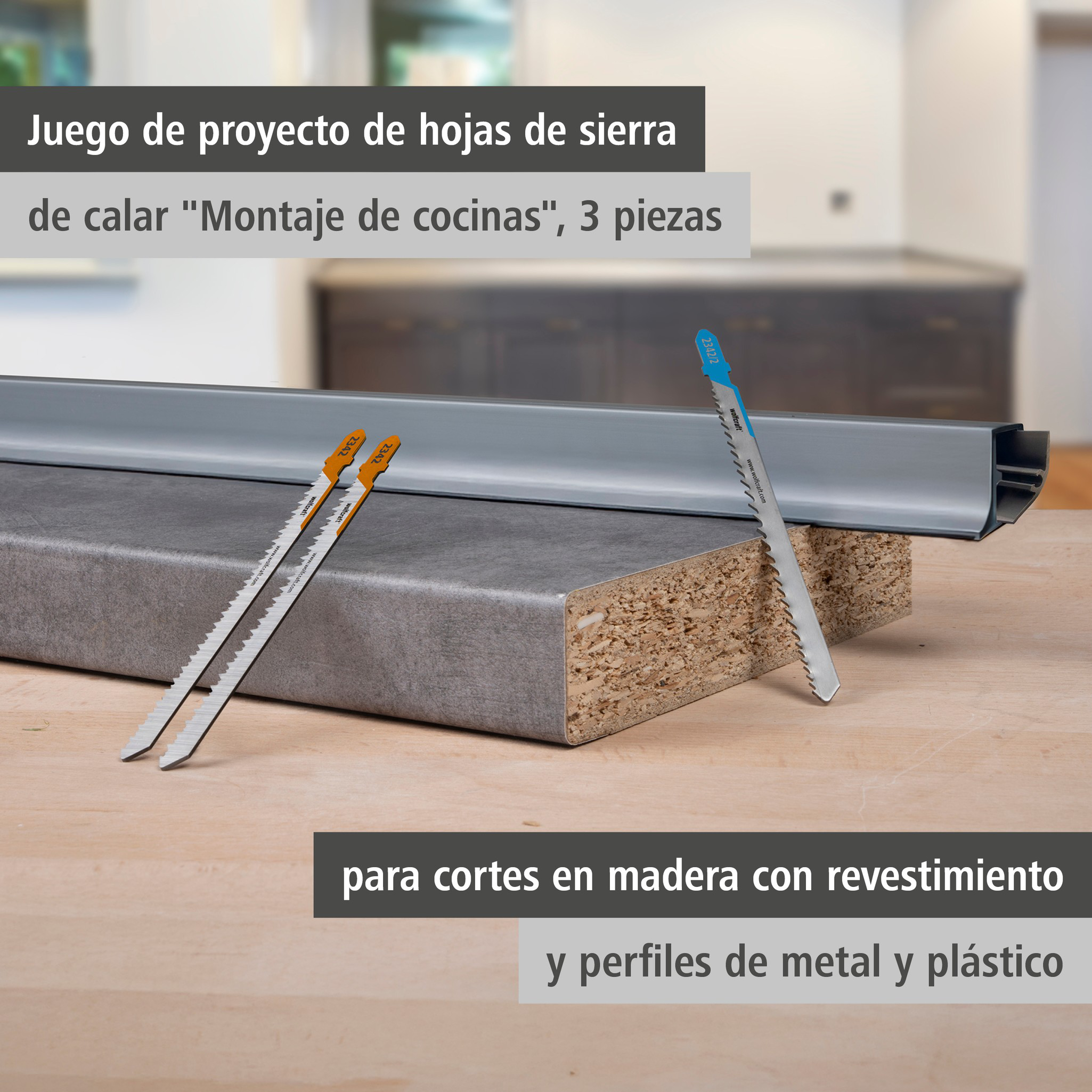 Jigsaw Blade Project Set for Kitchen Installation, 3 Pcs. (es)