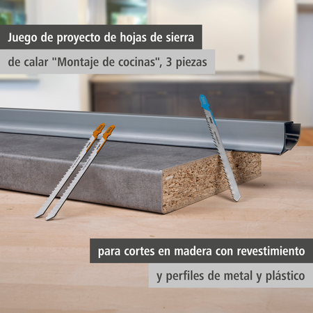 Jigsaw Blade Project Set for Kitchen Installation, 3 Pcs. (es)