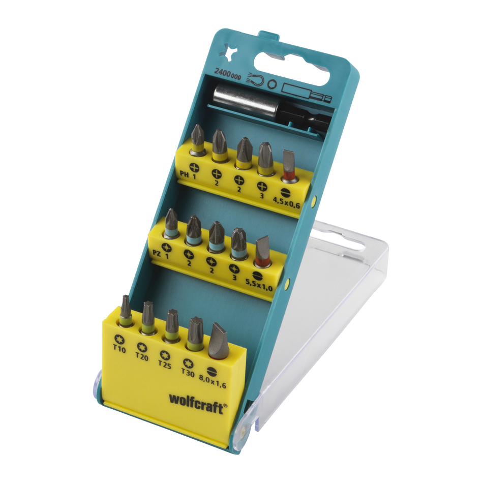 Bit Box, Flat / Crosshead (PH/PZ) / TORX® (T), 16 Pcs. - Image 1