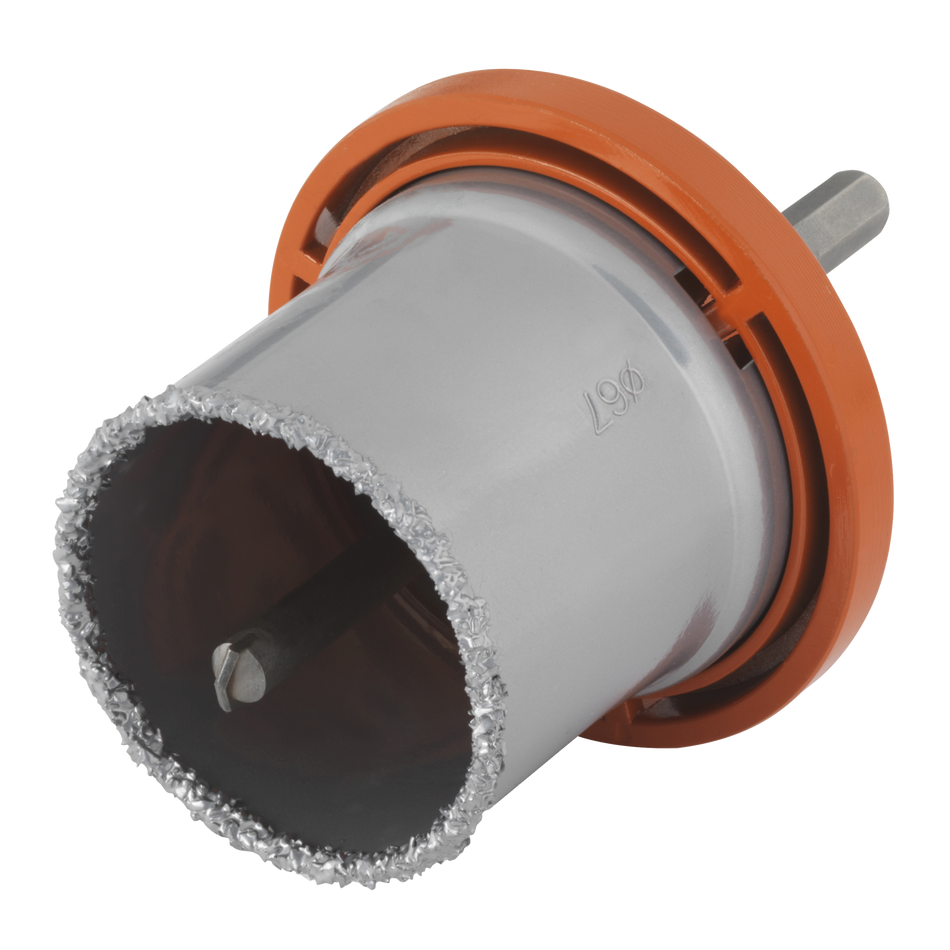 Annular Bit, Tungsten Carbide Coated, With Receptacle Plate and Centring Drill Bit, Ø 67 mm