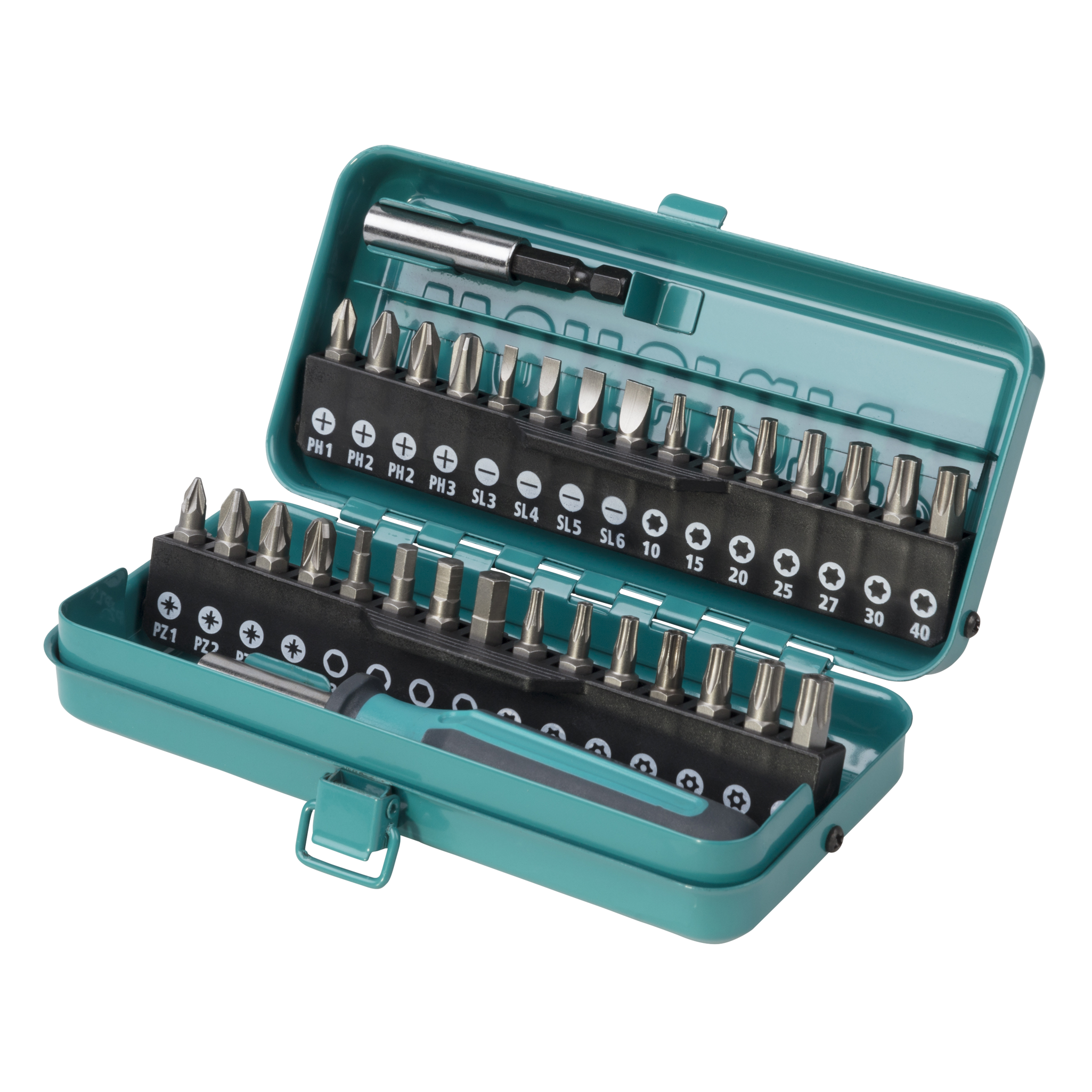 Bit Box Flat / Crosshead (PH/PZ) / TORX® (T) / TORX® With Bore Hole / Hexagonal, 32 Pcs.  - Image 1
