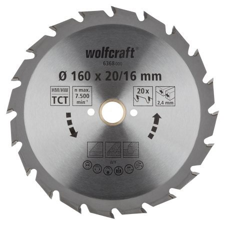 TC Circular Hand Saw Blade, green series, Ø 160 mm