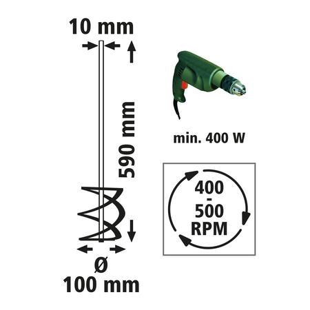 Heavy-Duty and Adhesive Mixer “Professional”, Ø 100 mm