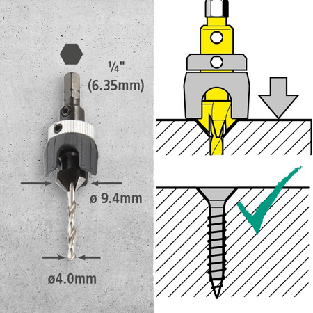 Deck Flooring Drilling Set, 3 pcs. (en)