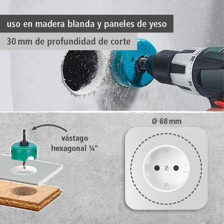 “Installing Hollow Wall Boxes” Project Set, Ø 68 mm (es)