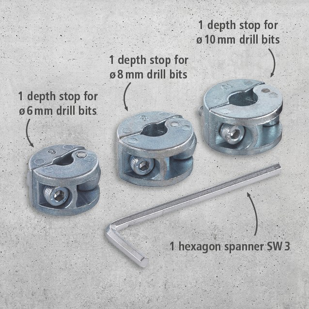 Universal Depth Stop Set, 3 Pcs. (en)