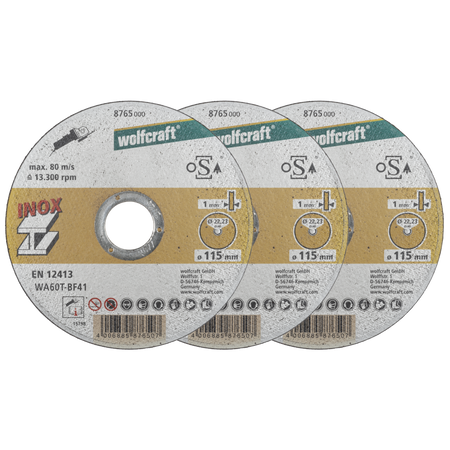 3 Cutting Discs for Stainless Steel, extra thin, Ø 115 mm