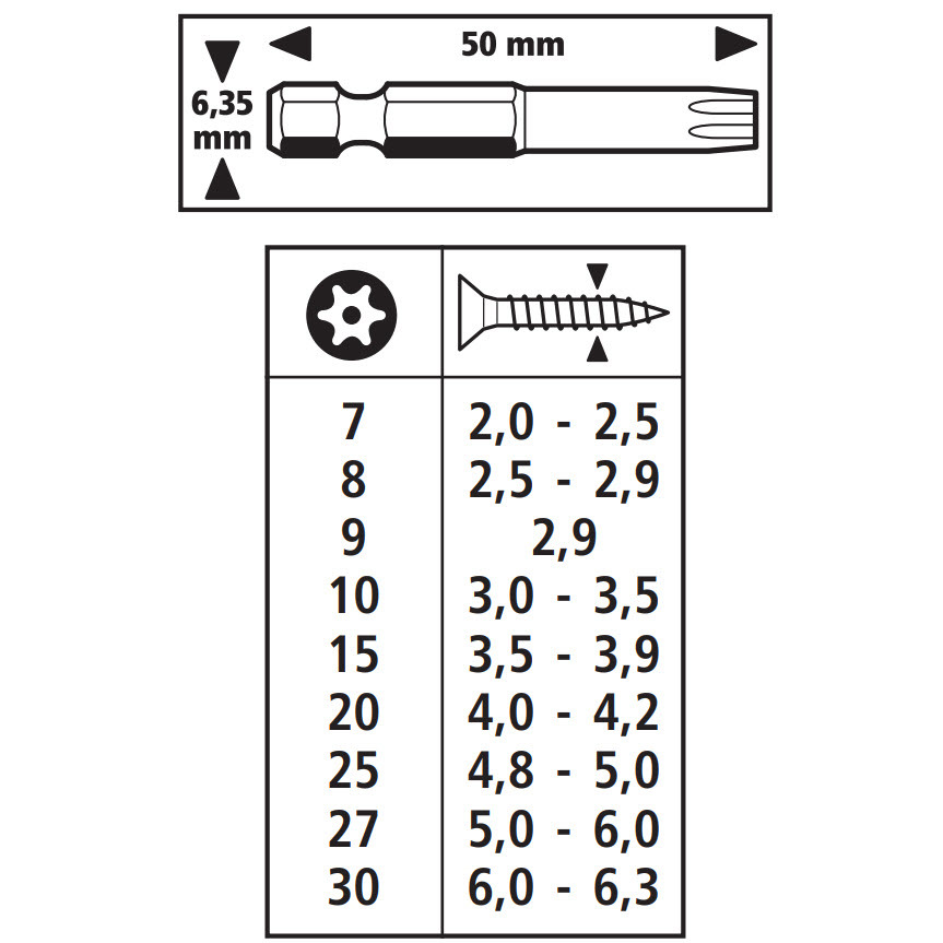 Bit Set, TORX® With Bore Hole, 3 Pcs.