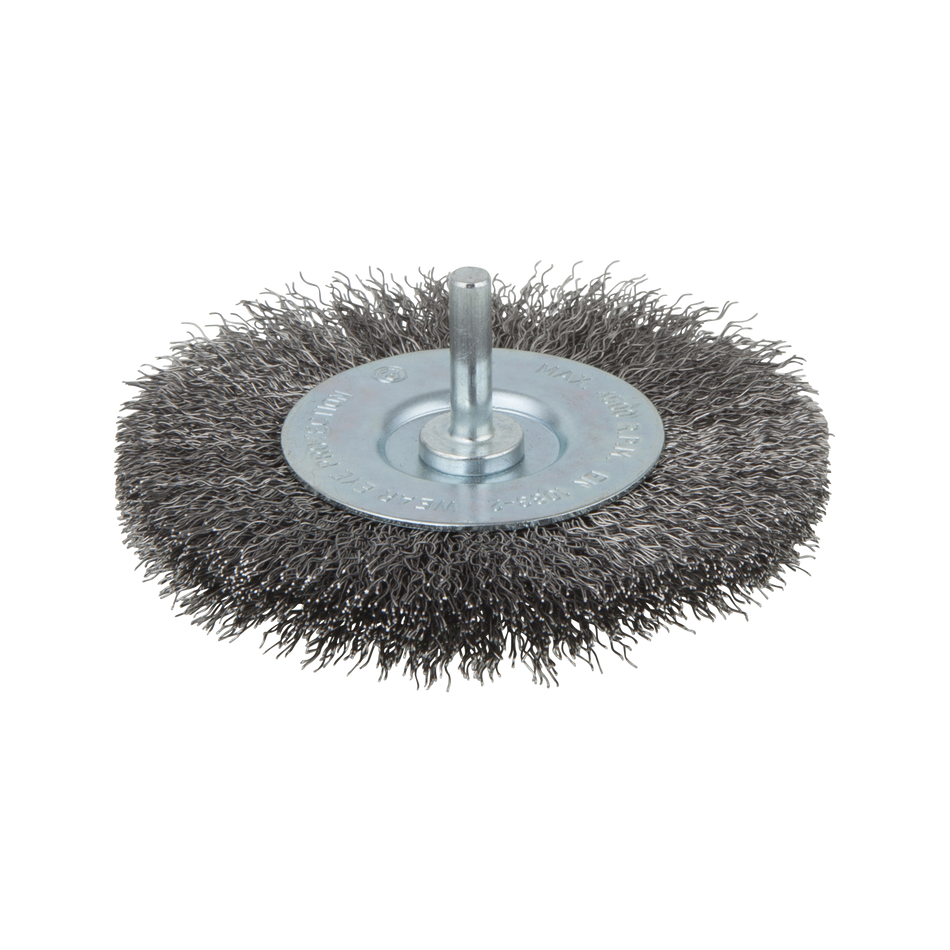 Steel Wire Wheel Brush, Ø 100 mm, Round Shank