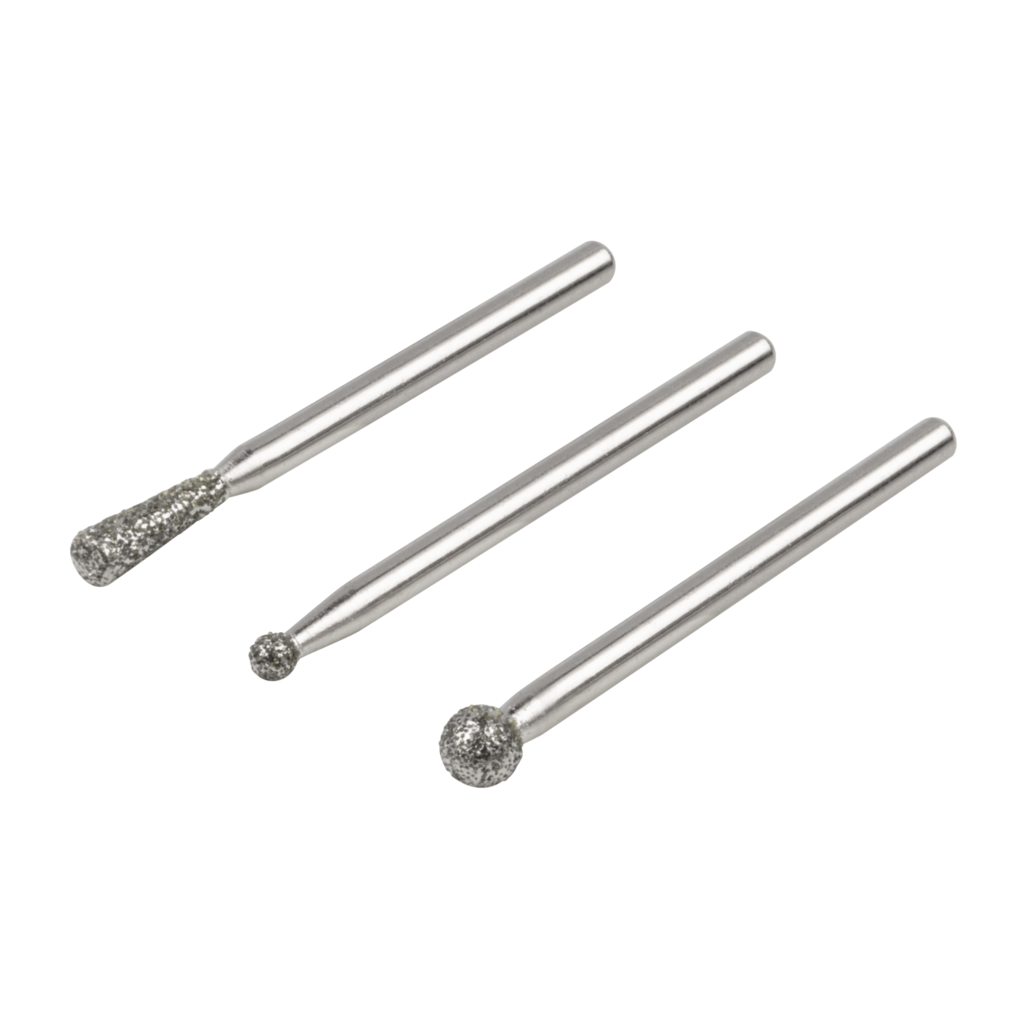 Diamond Mounted Point Set, Spherical and Tapered, 3 Pcs.