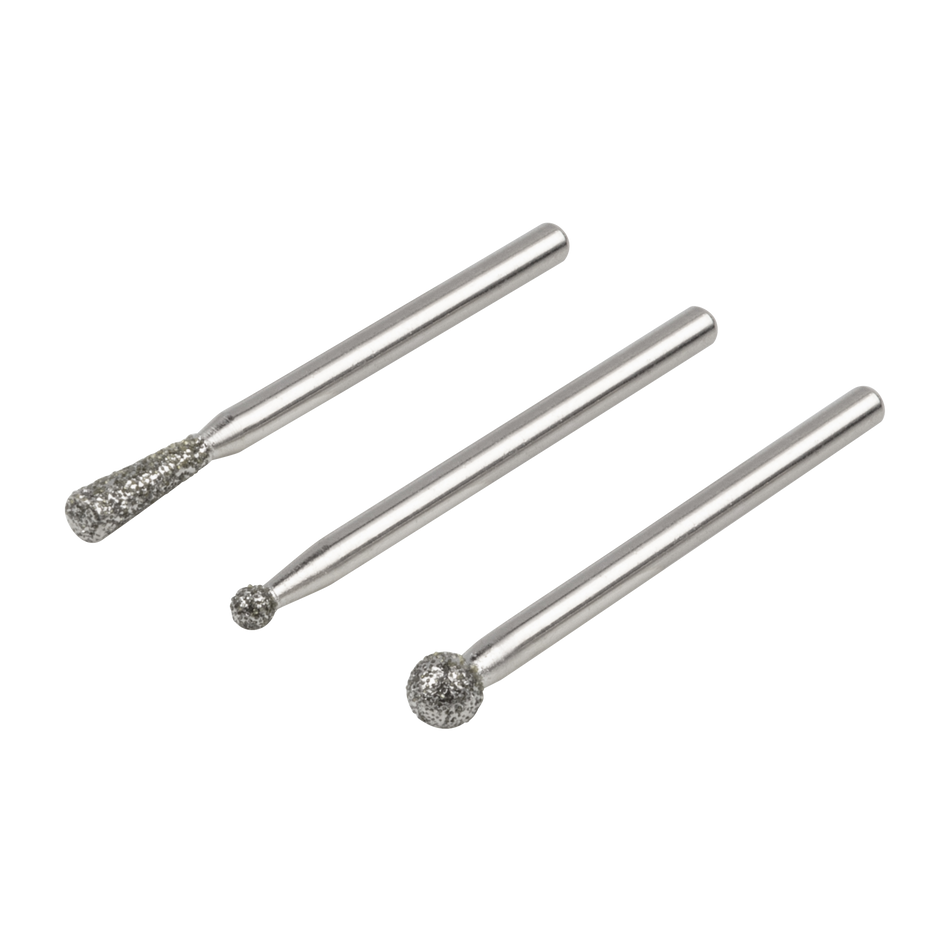 Diamond Mounted Point Set, Spherical and Tapered, 3 Pcs.