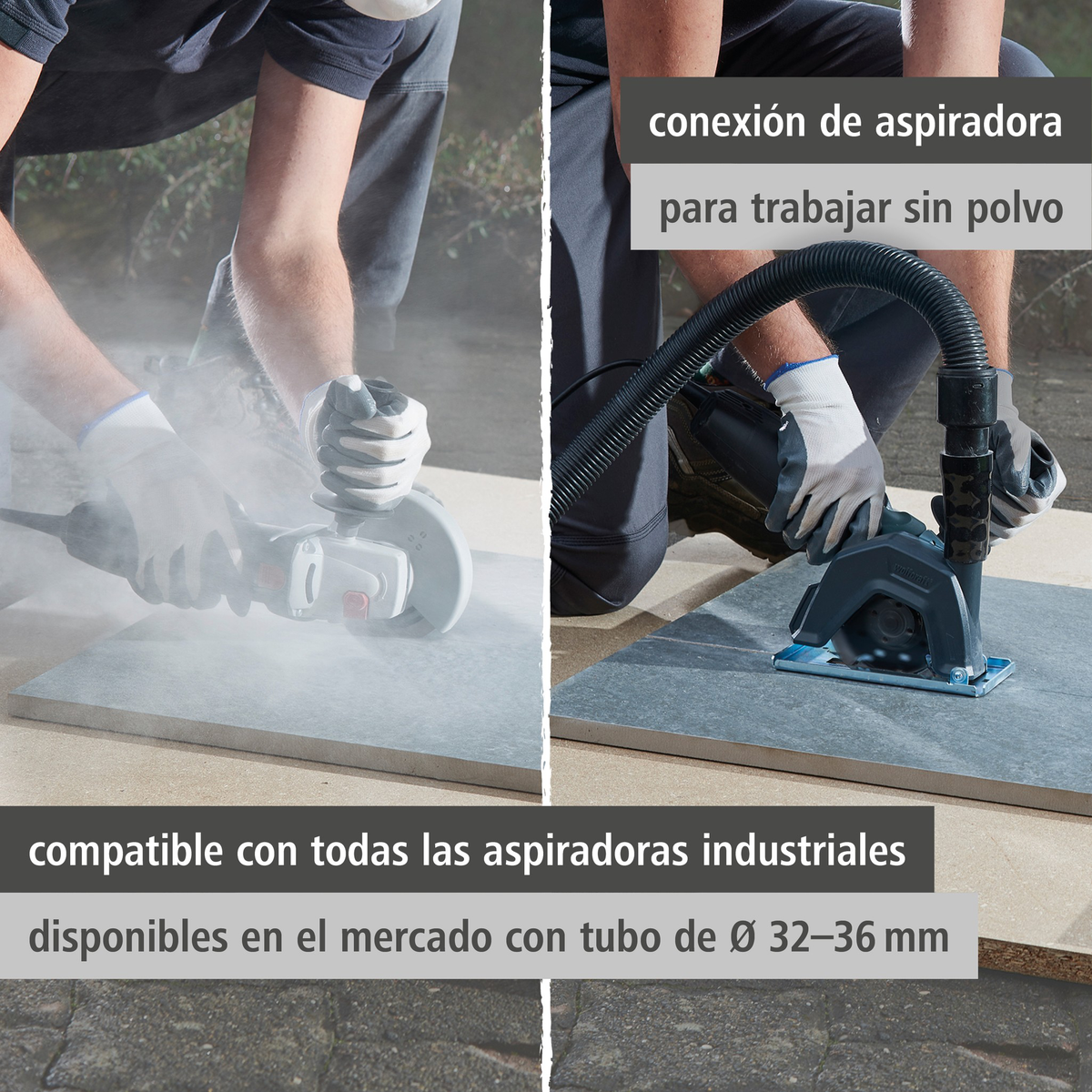 Extraction Hood With Guide Block for Angle Grinder (es)