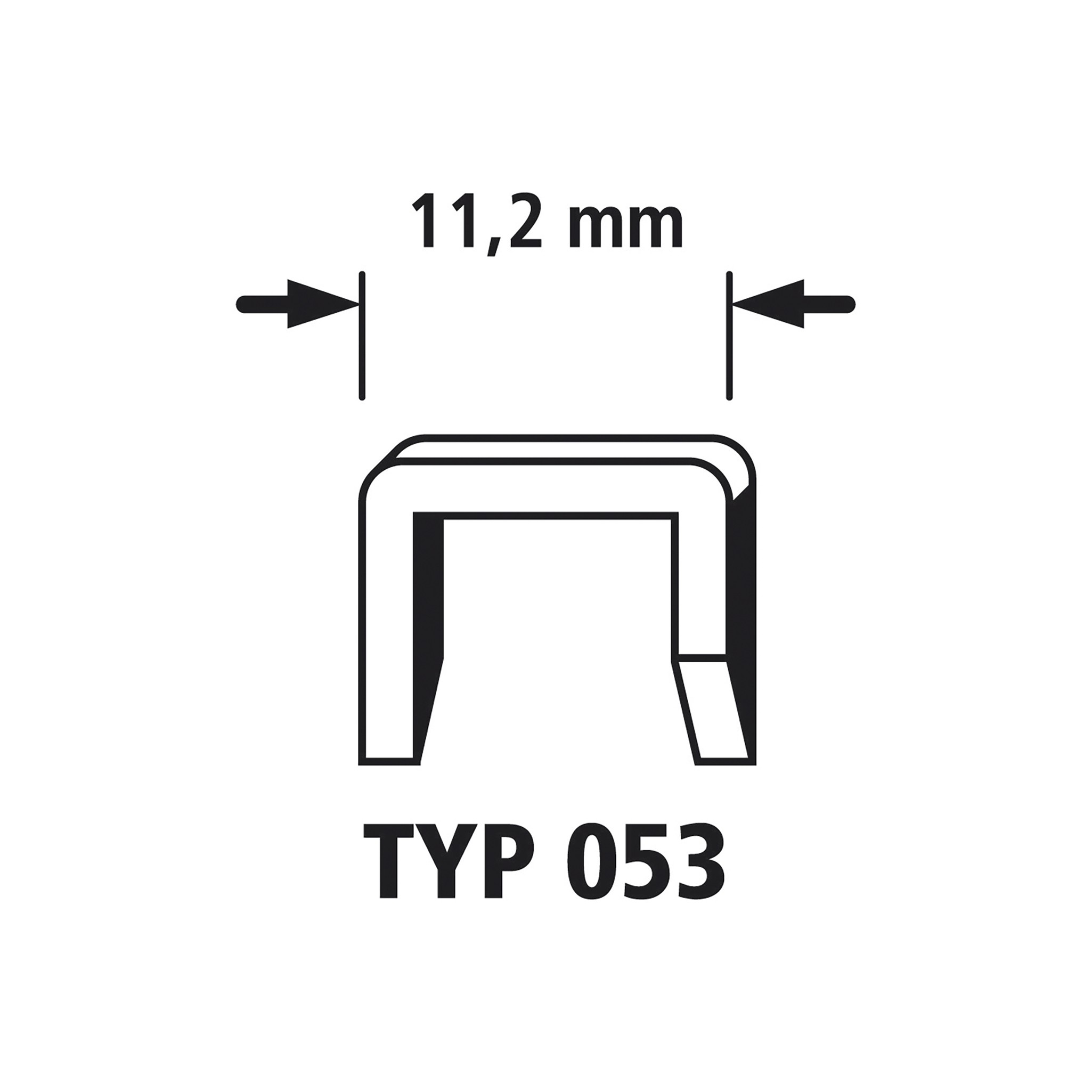 1,000 Broad Back Staples with D-Tip, Hard Steel, Type 053, 14 mm