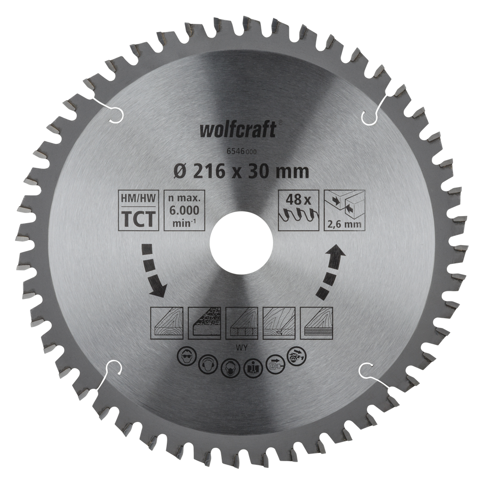 TC Cross and Mitre Cut Saw Blade, orange series, Ø 216 mm