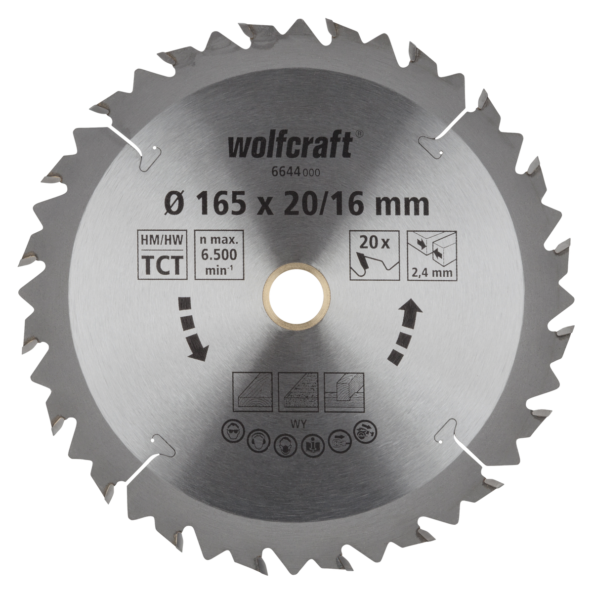 TC Circular Hand Saw Blade, brown series, Ø 165 mm