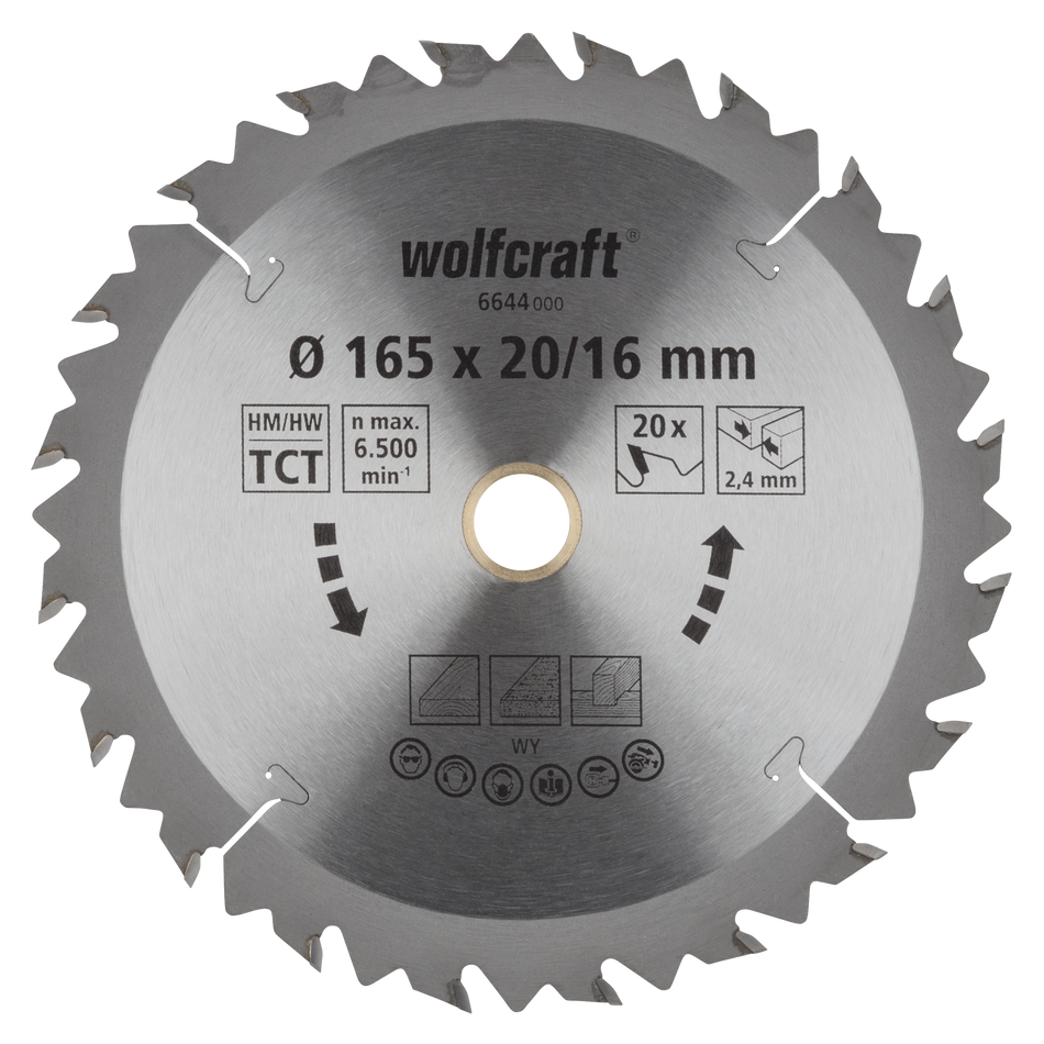 TC Circular Hand Saw Blade, brown series, Ø 165 mm