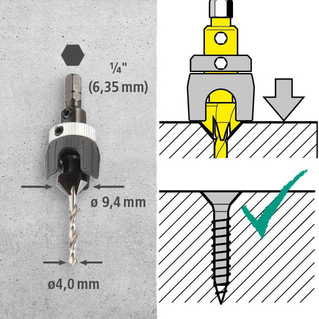 Deck Flooring Drilling Set, 3 pcs. (it)