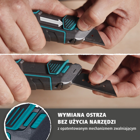 Trapezium Blade Knife PRO SAFETY with Sheath (pl)