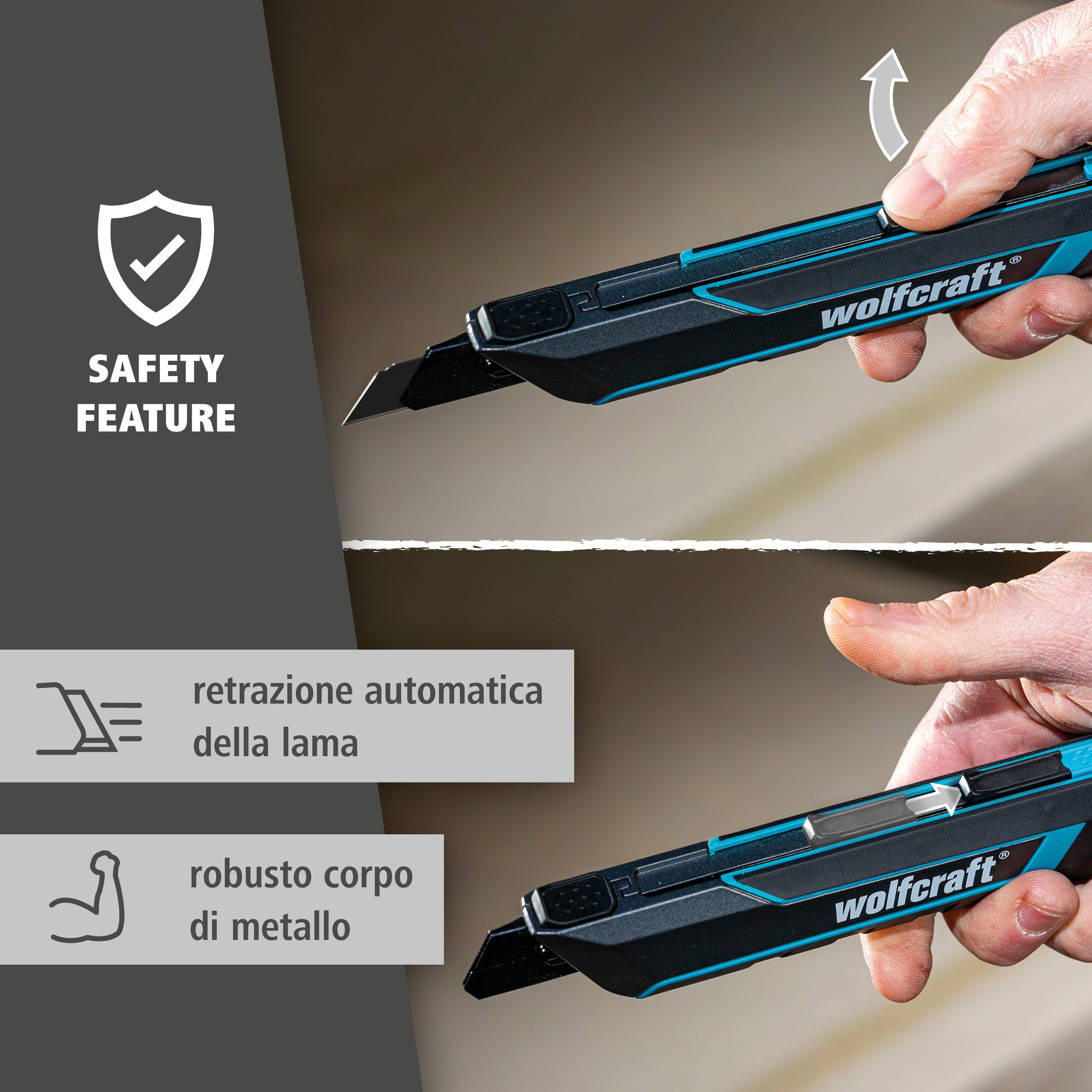 Snap-Off Blade Knife PRO SAFETY, 18 mm (it)