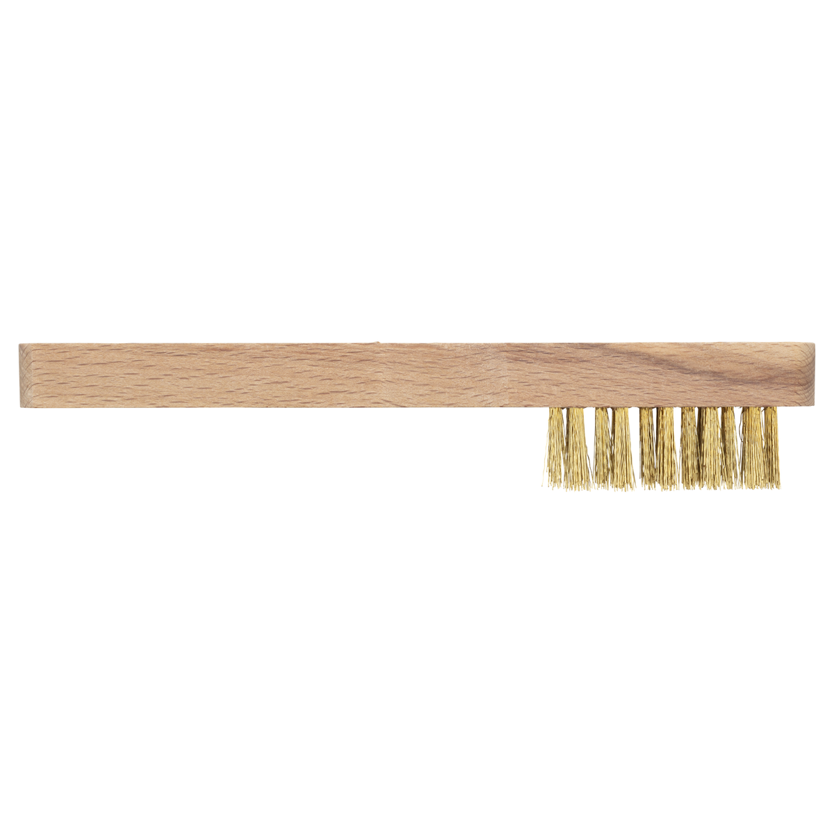Brass Wire Hand Brush, 3 Rows, Wooden Version