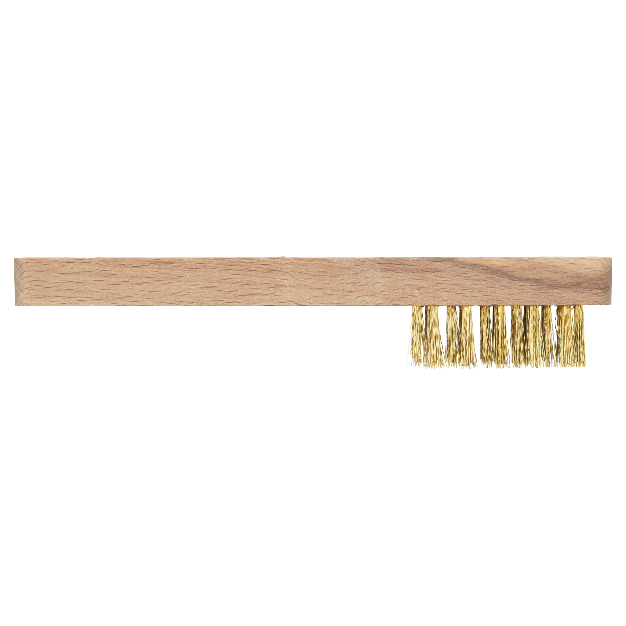 Brass Wire Hand Brush, 3 Rows, Wooden Version