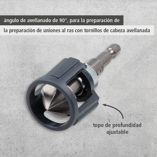 Countersink with Depth Stop, Hexagon Shank (es)