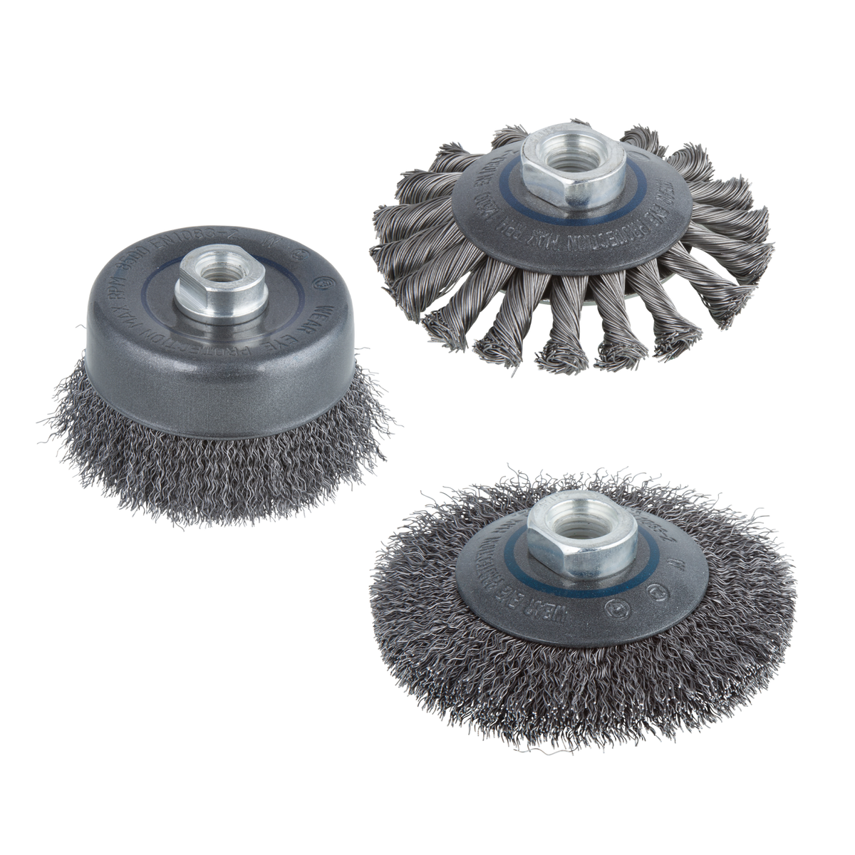 Steel Wire Brush Set, Ø 100 mm, Metal, 3 Pcs.