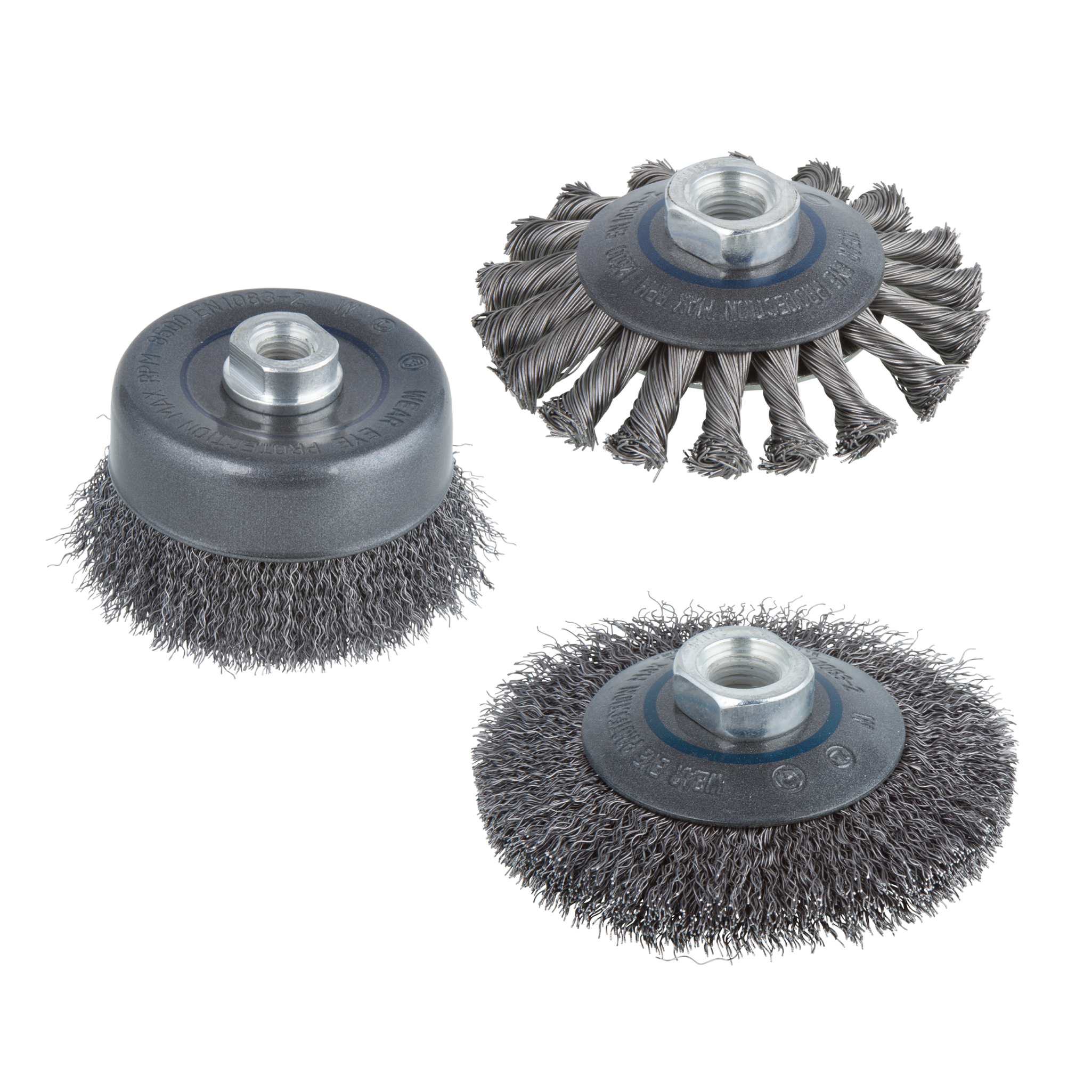 Steel Wire Brush Set, Ø 100 mm, Metal, 3 Pcs.