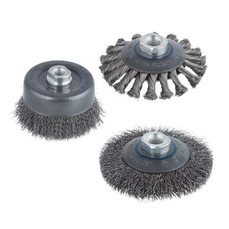 Steel Wire Brush Set, Ø 100 mm, Metal, 3 Pcs.