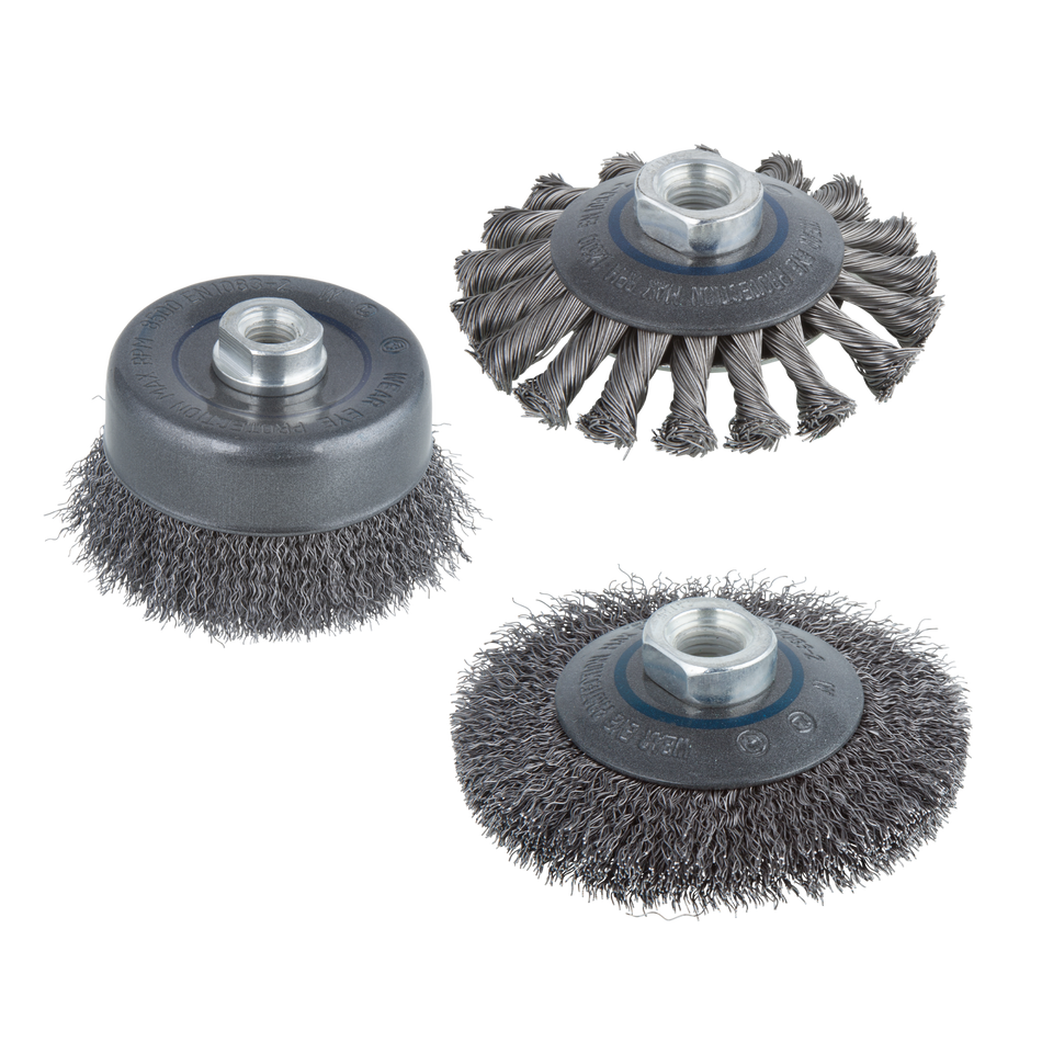 Steel Wire Brush Set, Ø 100 mm, Metal, 3 Pcs.