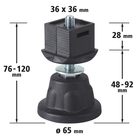 Foot, Height-Adjustable