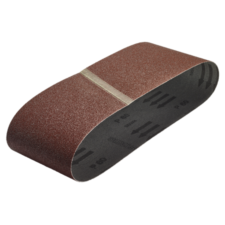 3 Fabric Sanding Belts 76 x 457 mm, grain 60