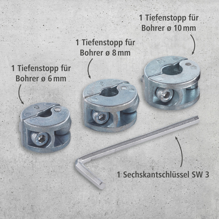 Universal Depth Stop Set, 3 Pcs. (de)