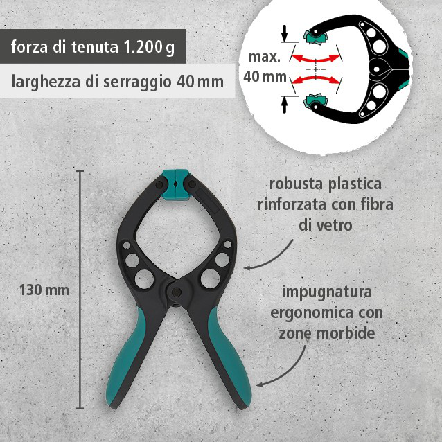 8 PRO Spring Clamps, 40 mm (it)