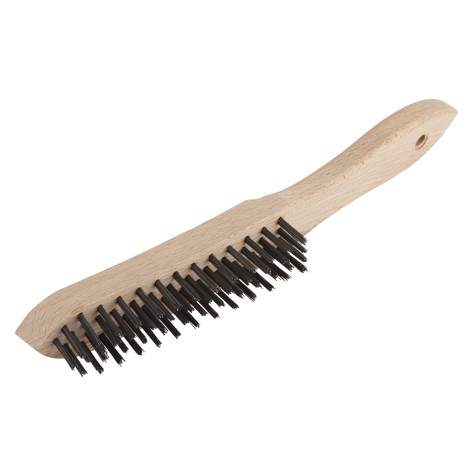 Steel Wire Hand Brush, 4 Rows - Image 1