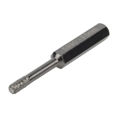 Dry Drill Bit, Diamond Coated, Hexagon Shank, Ø 5 mm
