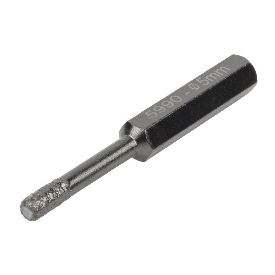 Dry Drill Bit, Diamond Coated, Hexagon Shank, Ø 5 mm