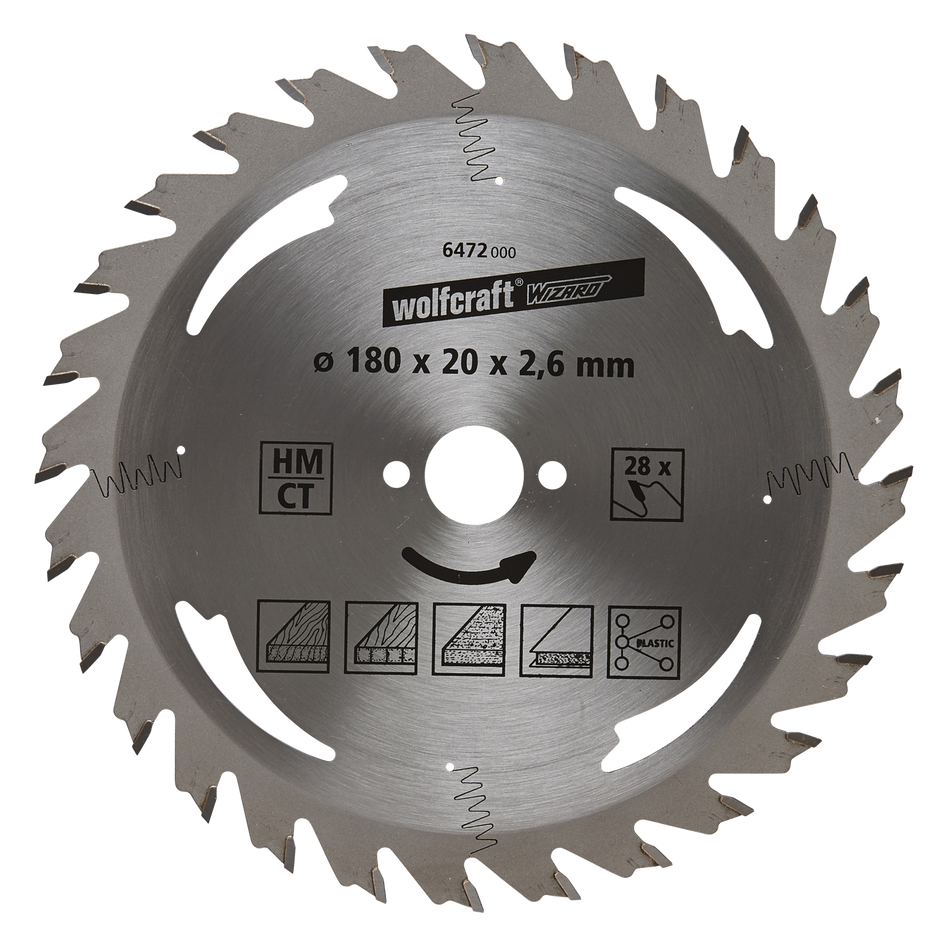 TC Circular Hand Saw Blade, silver series, Ø 180 mm
