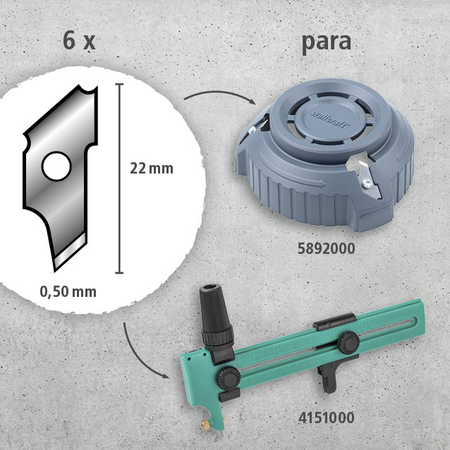 6 Replacement Blades, 22 mm (es)